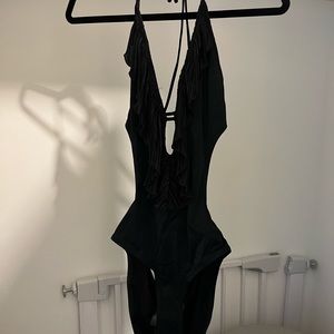 H&M one piece ruffled swim suit size 10